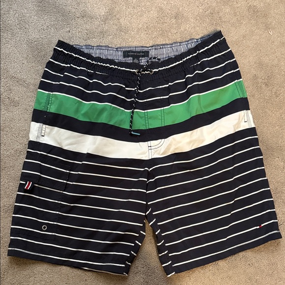 Tommy Hilfiger Other - Tommy Hilfiger Men's Swim Shorts - Green, White, and Black size M